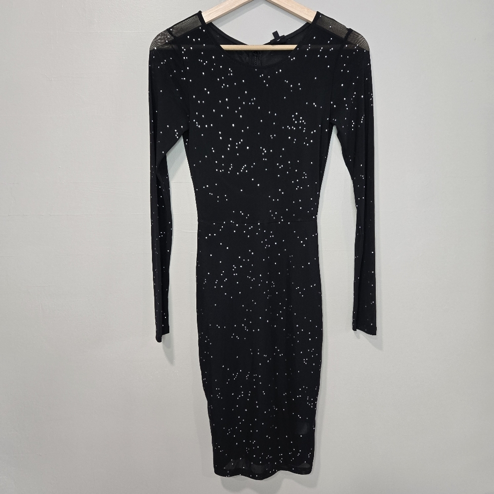 NUDE Black Dress with Silver Accents